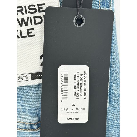 Rag & Bone The Sofie Flexi High Rise Ultra Wide Ankle Jeans Casual Relaxed 25 - Picture 5 of 11